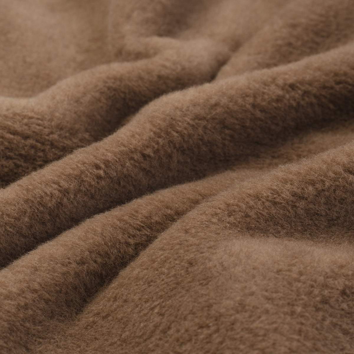 Close-up of the soft Chocolate wool surface