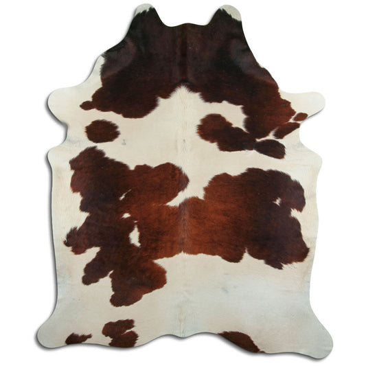 Brown & White Cowhide Rug XXL