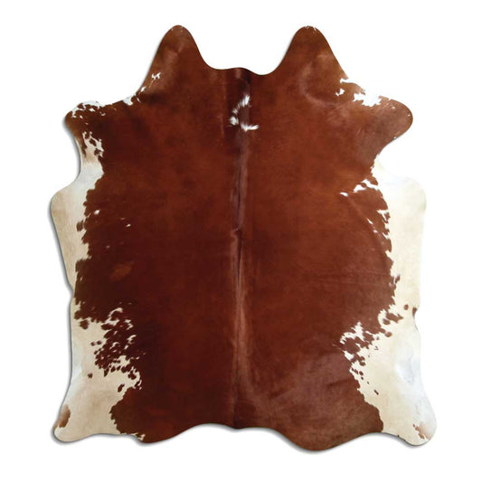 Brown & White Cowhide Rug XL