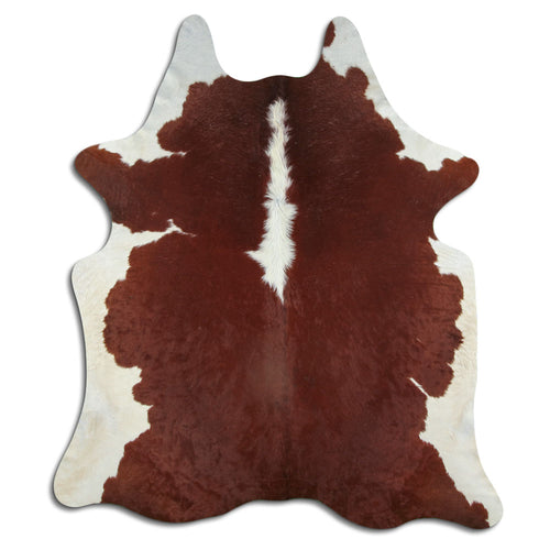 Brown & White Cowhide Rug XL