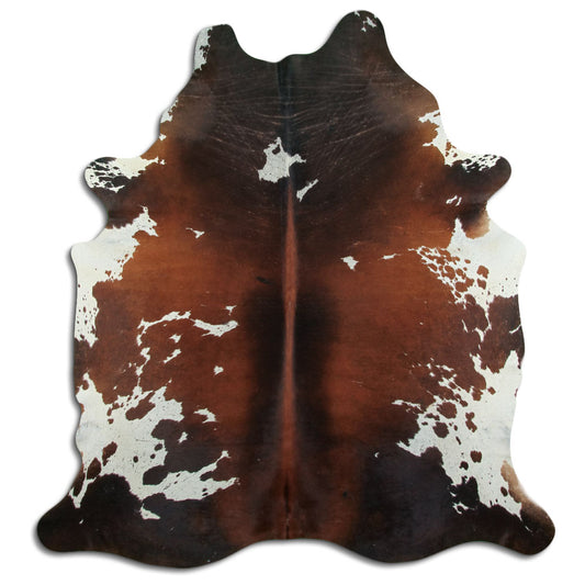 Brown & White Cowhide Rug XXL