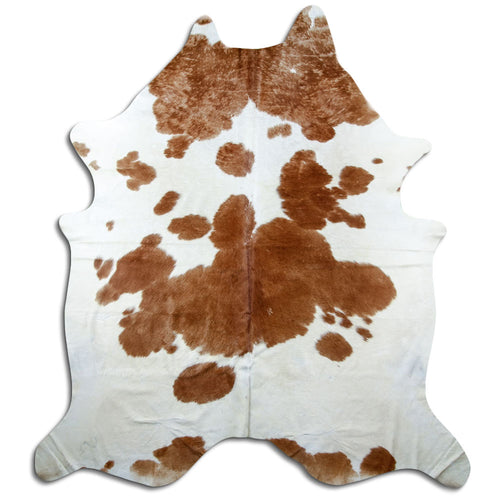 Brown & White Cowhide Rug XXXL