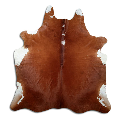 Brown & White Cowhide Rug XXL