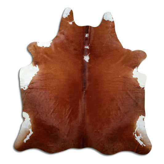 Brown & White Cowhide Rug XXL