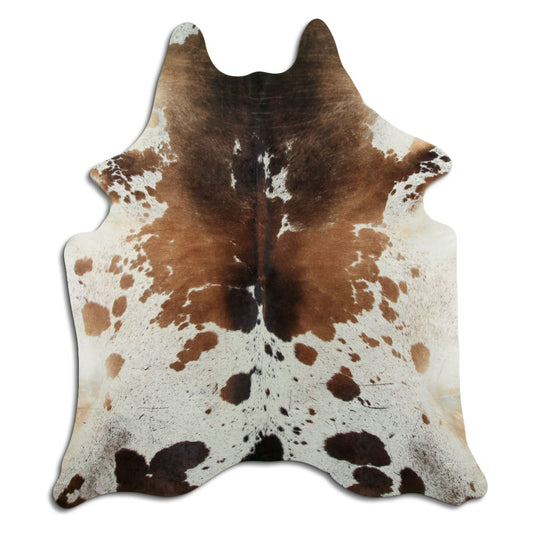 Brown & White Cowhide Rug XXL