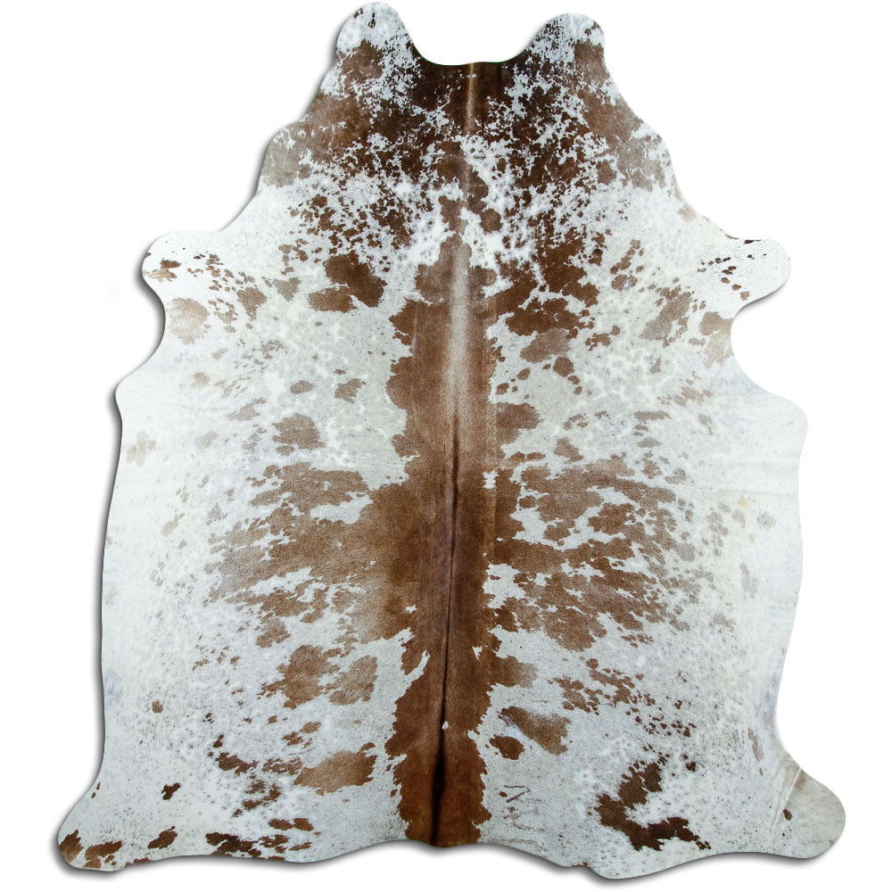 Brown & White Cowhide Rug XL