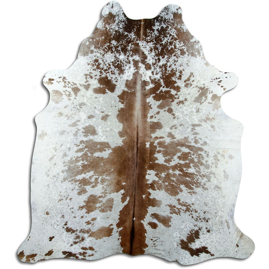 Brown & White Cowhide Rug XL