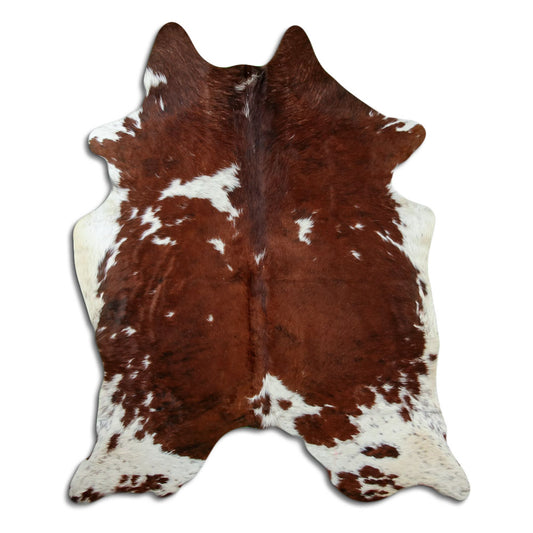 Brown & White Cowhide Rug XL