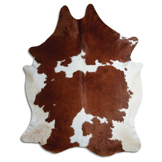 Brown & White Cowhide Rug XXXL