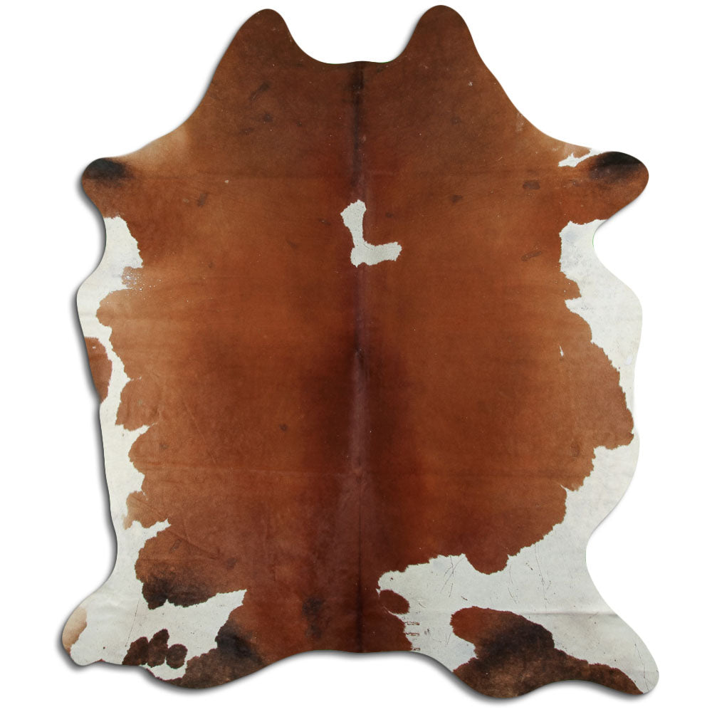 Brown & White Cowhide Rug XXL
