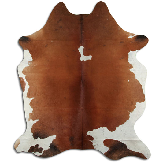 Brown & White Cowhide Rug XXL