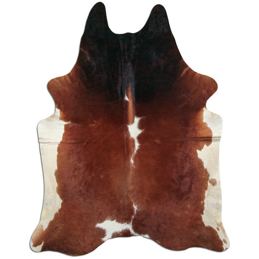 Brown & White Cowhide Rug XXL