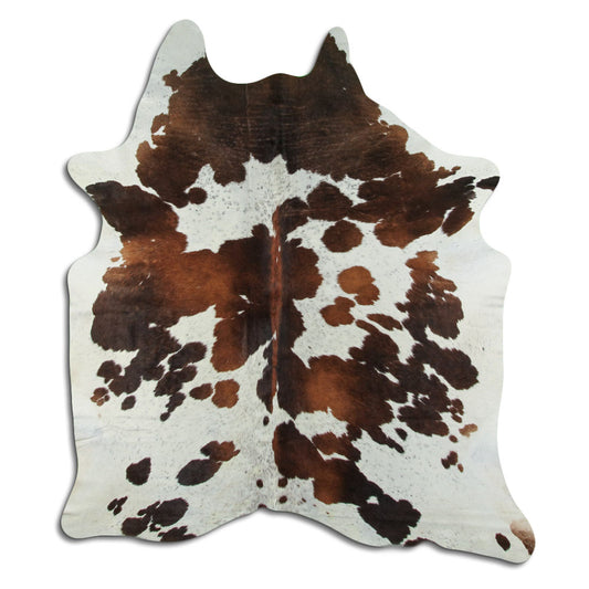 Brown & White Cowhide Rug L