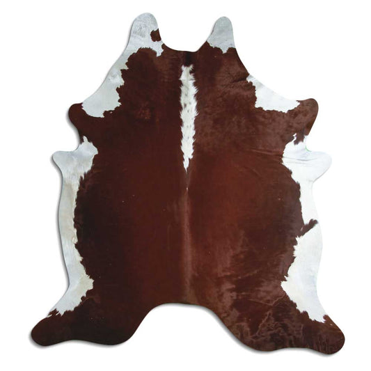 Brown & White Cowhide Rug XL