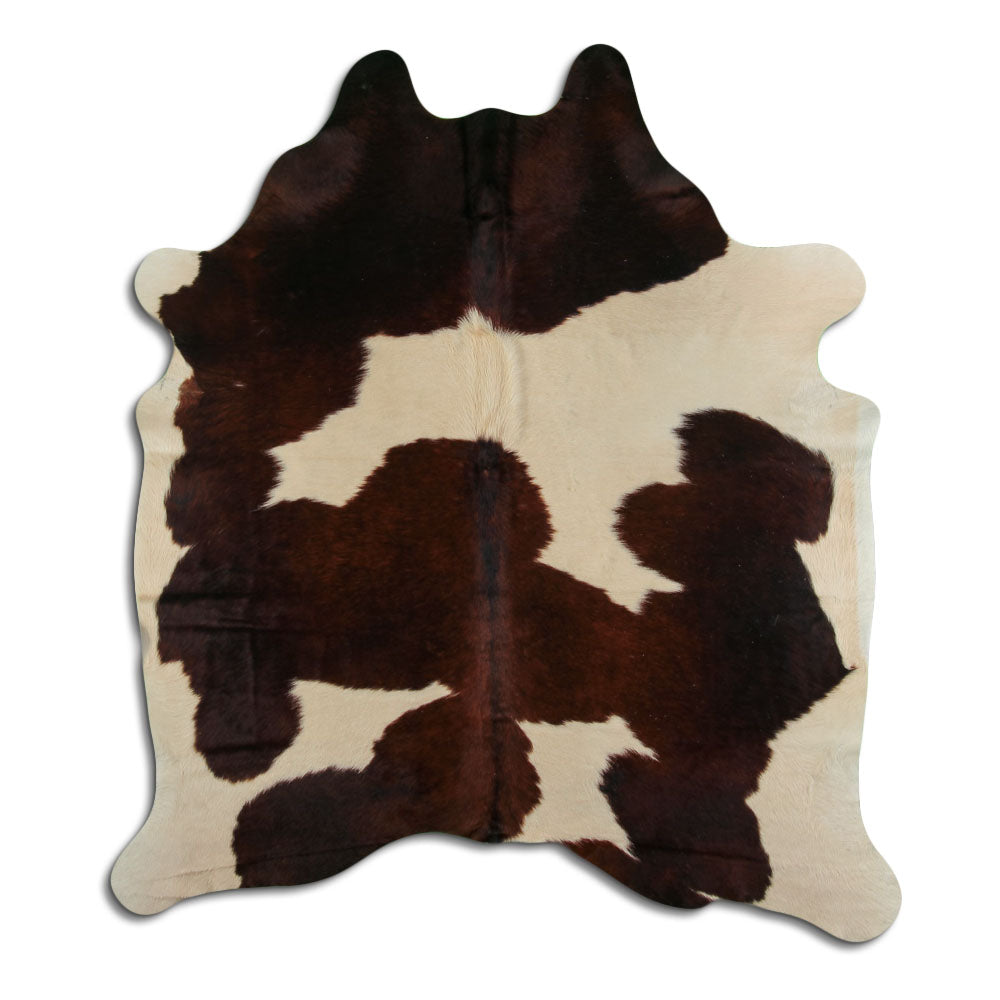 Brown & White Cowhide Rug XL