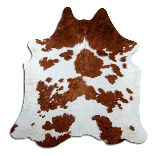 Brown & White Cowhide Rug L