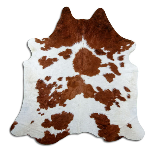 Brown & White Cowhide Rug L