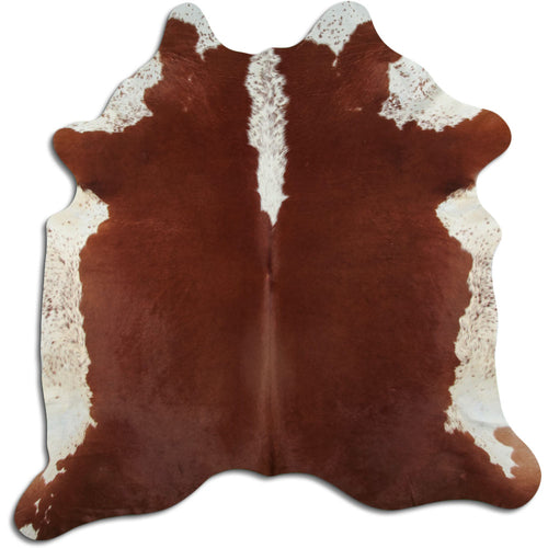 Brown & White Cowhide Rug XL