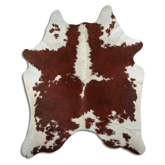 Brown & White Cowhide Rug XXL