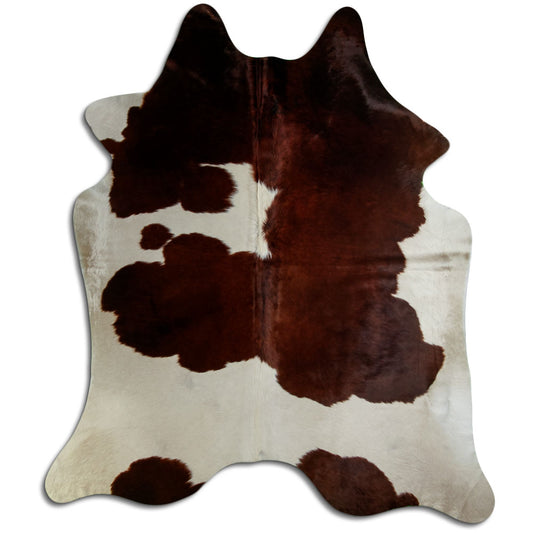 Brown & White Cowhide Rug XXL