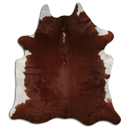 Brown & White Cowhide Rug XL