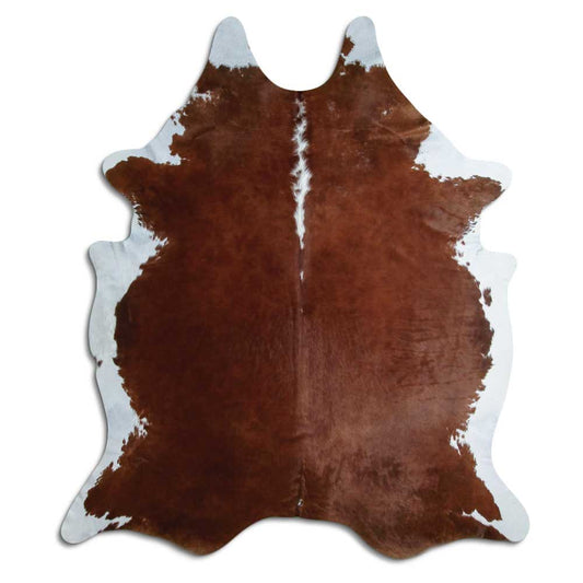 Brown & White Cowhide Rug XXL