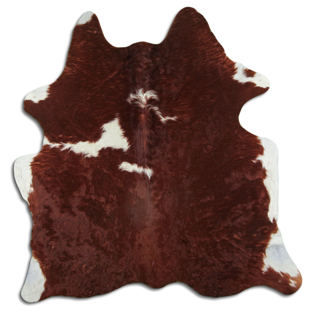 Brown & White Cowhide Rug L