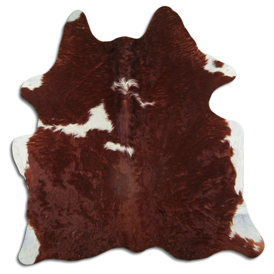 Brown & White Cowhide Rug L