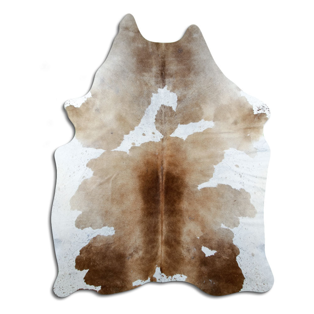 Brown & White Cowhide Rug XL
