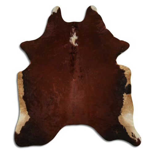 Brown & White Cowhide Rug XXL