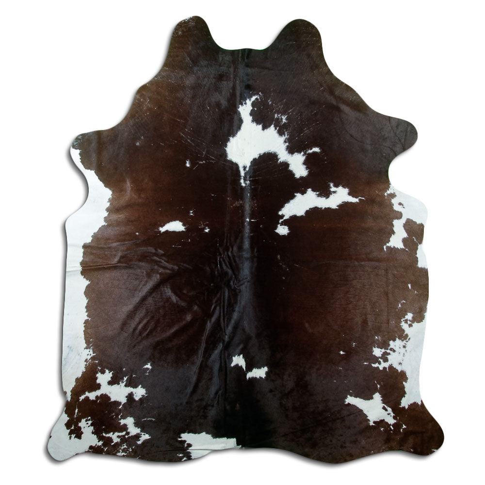 Brown & White Cowhide Rug XXL