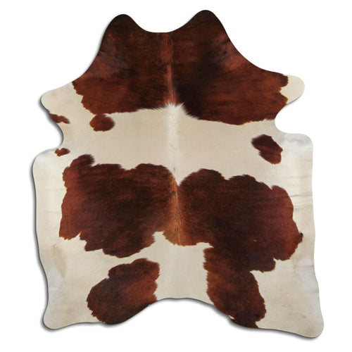 Brown & White Cowhide Rug L