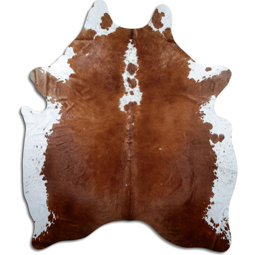 Brown & White Cowhide Rug XXXL