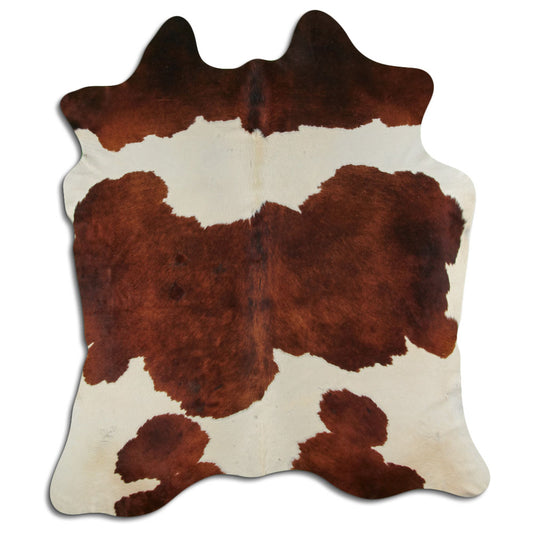 Brown & White Cowhide Rug XL