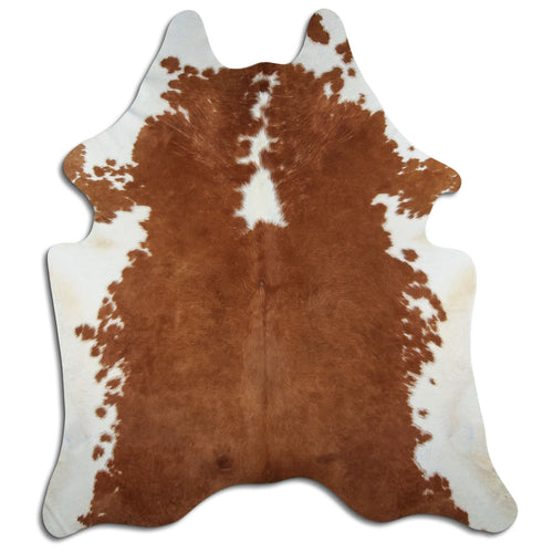 Brown & White Cowhide Rug XXL