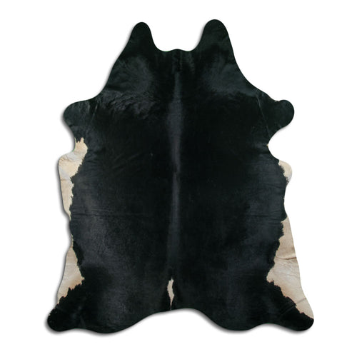 Black Cowhide Rug XXL