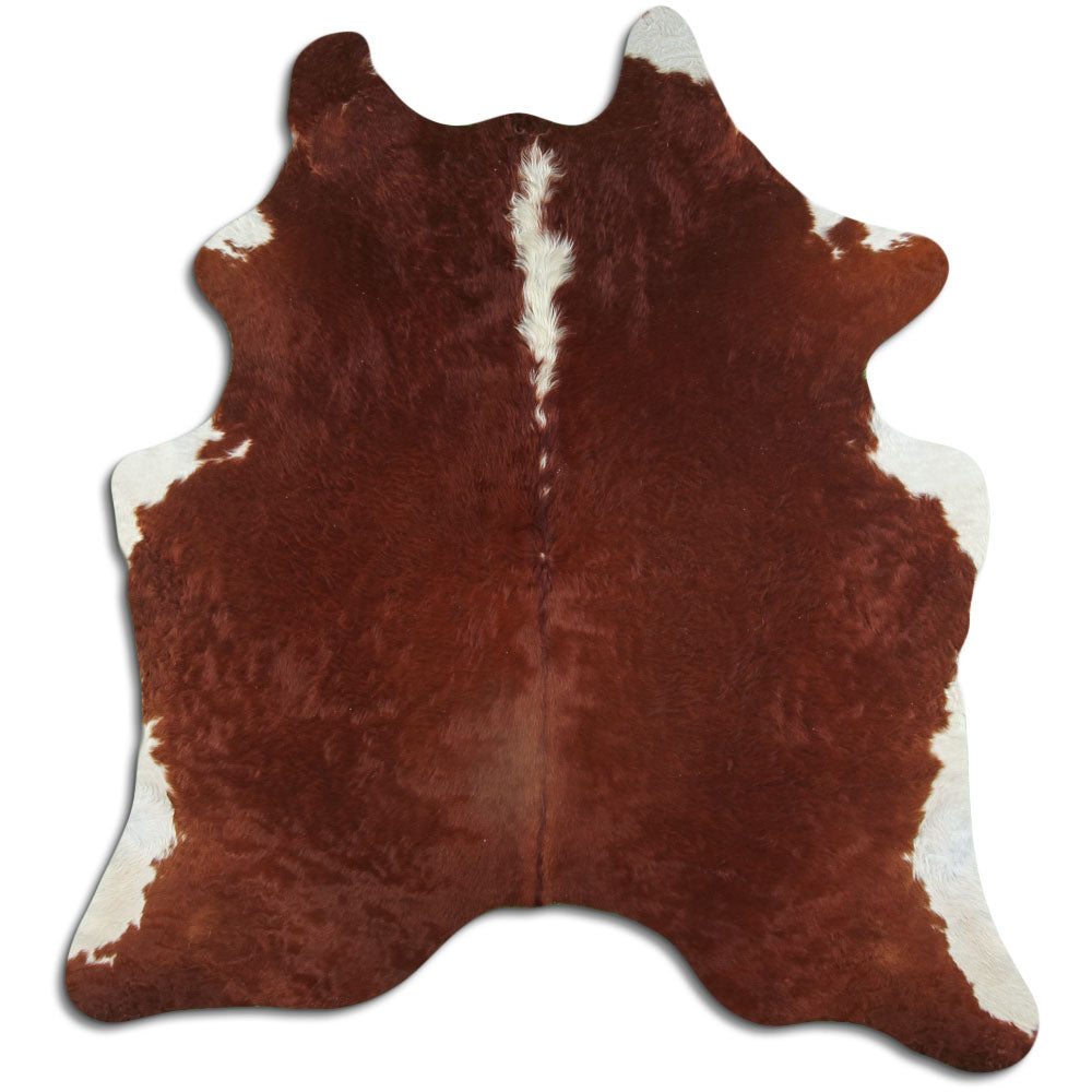 Brown & White Cowhide Rug XL