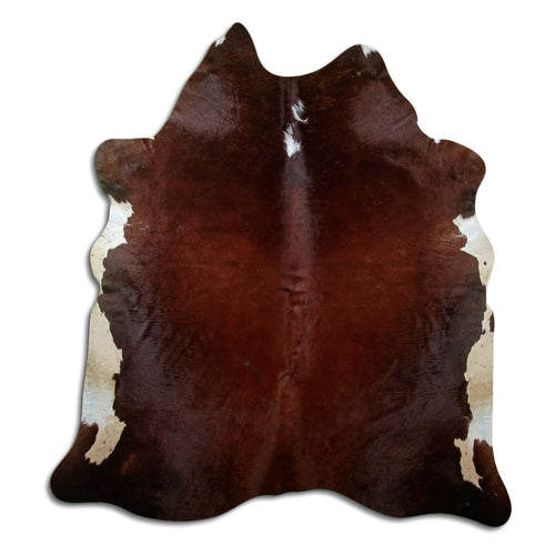 Brown & White Cowhide Rug XL