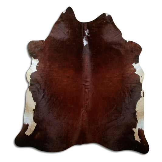 Brown & White Cowhide Rug XL