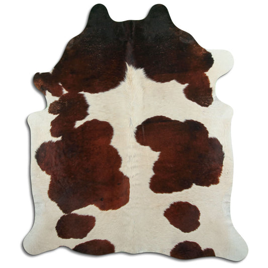 Brown & White Cowhide Rug XL