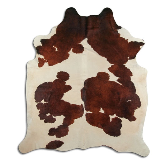 Brown & White Cowhide Rug XXL