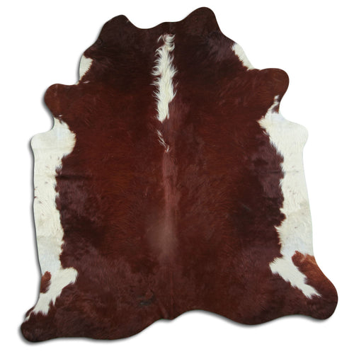 Brown & White Cowhide Rug L