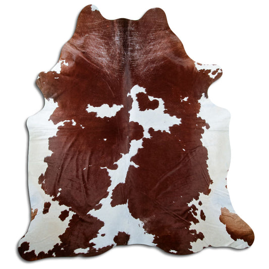 Brown & White Cowhide Rug XXL
