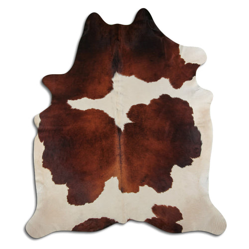 Brown & White Cowhide Rug XXL