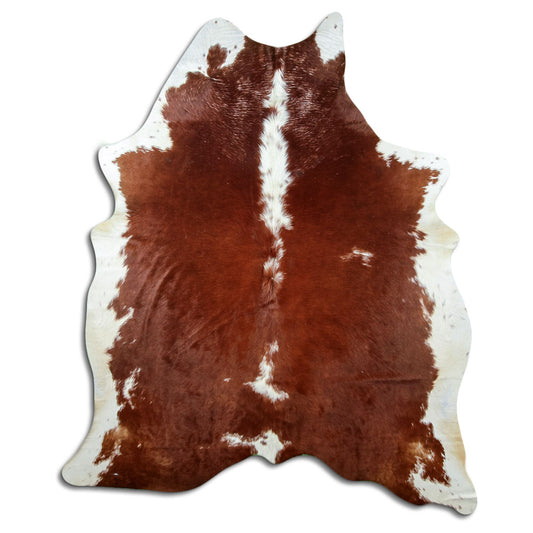 Brown & White Cowhide Rug XXL