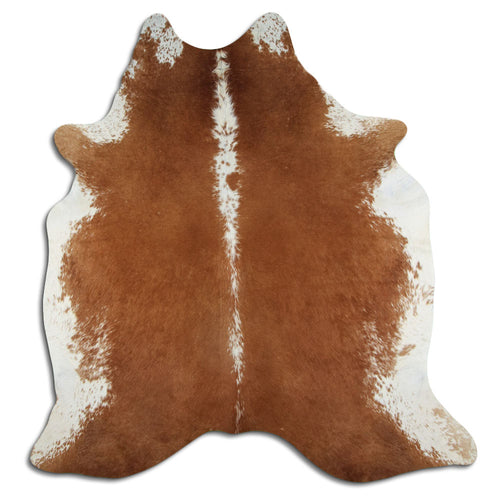 Brown & White Cowhide Rug XL