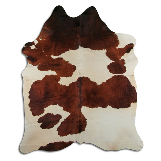 Brown & White Cowhide Rug XXL