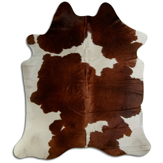 Brown & White Cowhide Rug XL