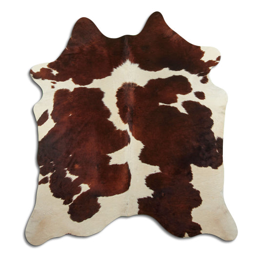Brown & White Cowhide Rug XL