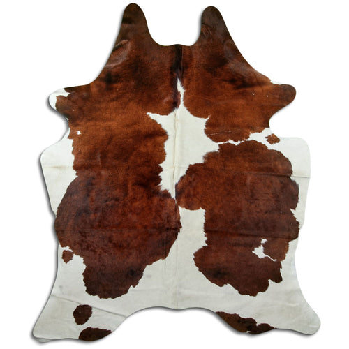Brown & White Cowhide Rug XL